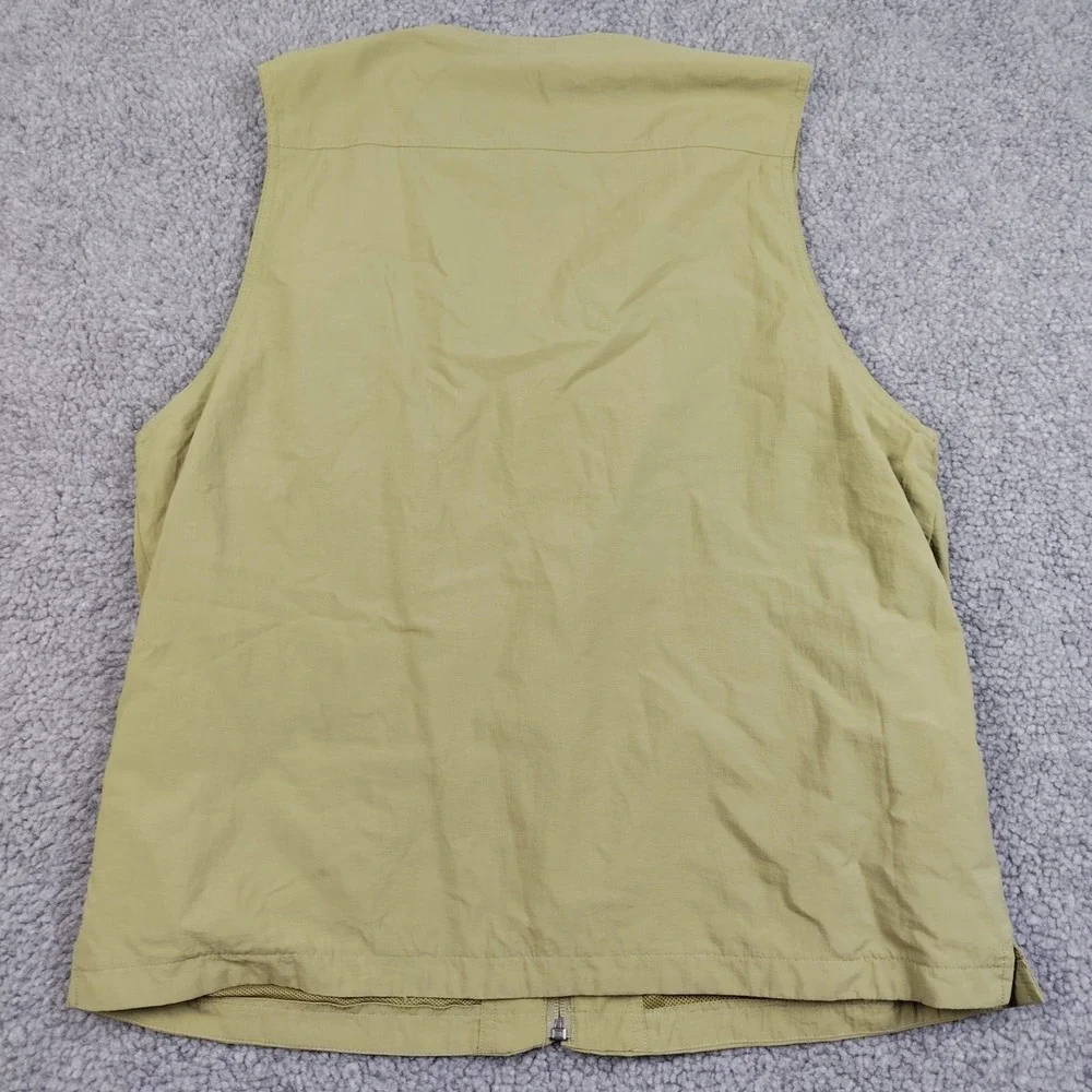 Magellans Nylon Vest Mens Medium Utility Travel Safari Khaki Multi Pocket EUC